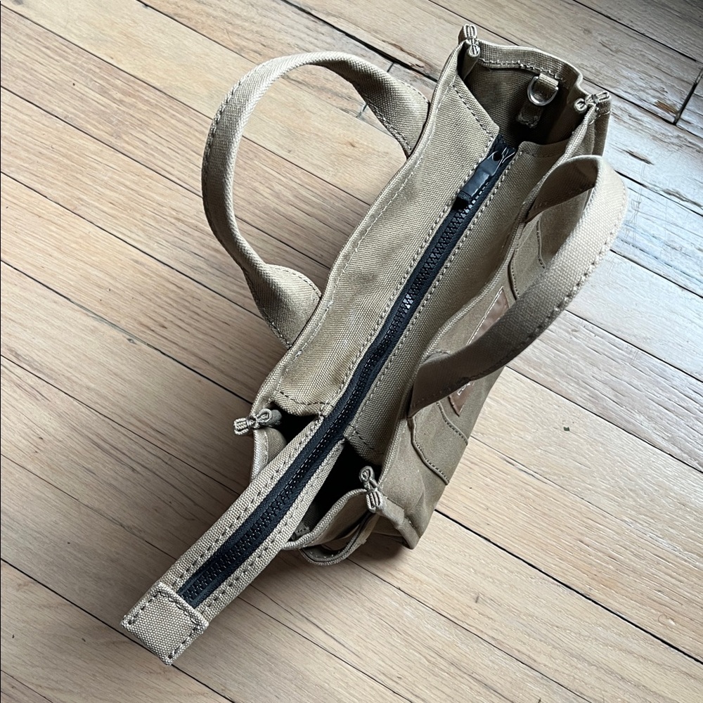 Marc Jacobs The Tote Bag Mini Canvas in Tan with White Logo - Picture 3 of 5